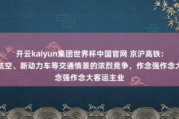 开云kaiyun集团世界杯中国官网 京沪高铁：积极搪塞航空、新动力车等交通情景的浓烈竞争，作念强作念大客运主业