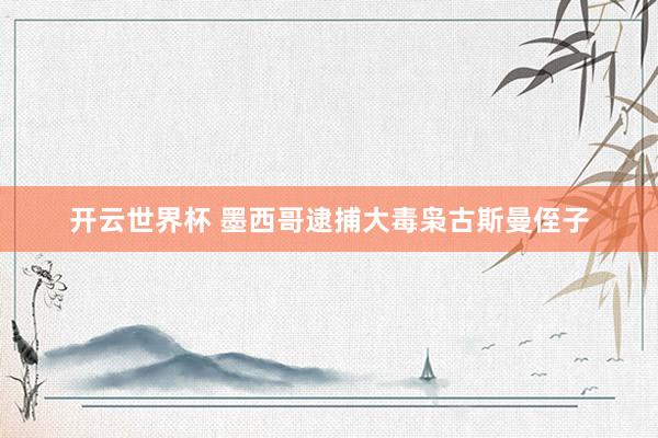 开云世界杯 墨西哥逮捕大毒枭古斯曼侄子
