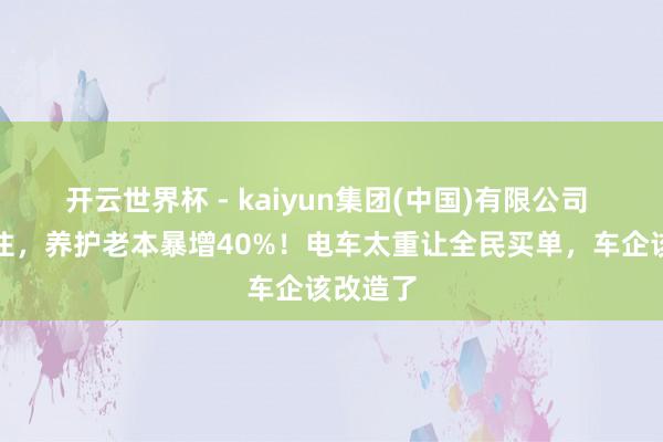 开云世界杯 - kaiyun集团(中国)有限公司 路撑不住,养护老本暴增40%!电车太重让全民买单,车企该改造了