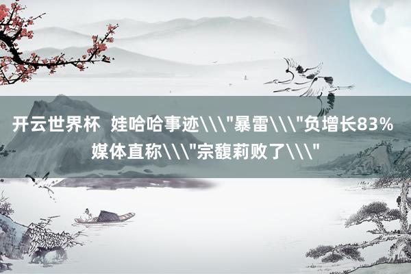 开云世界杯  娃哈哈事迹\