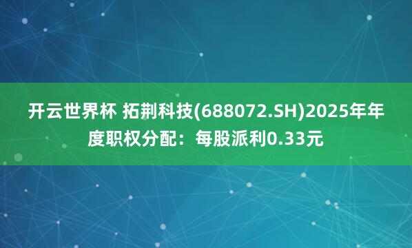开云世界杯 拓荆科技(688072.SH)2025年年度职权分配：每股派利0.33元