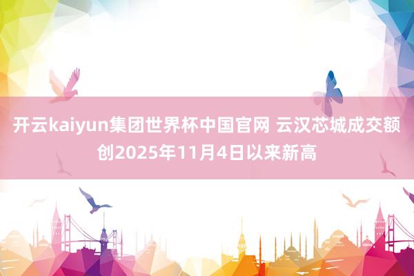 开云kaiyun集团世界杯中国官网 云汉芯城成交额创2025年11月4日以来新高