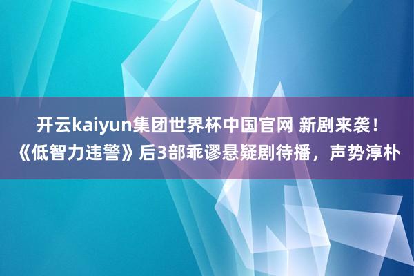 开云kaiyun集团世界杯中国官网 新剧来袭！《低智力违警》后3部乖谬悬疑剧待播，声势淳朴