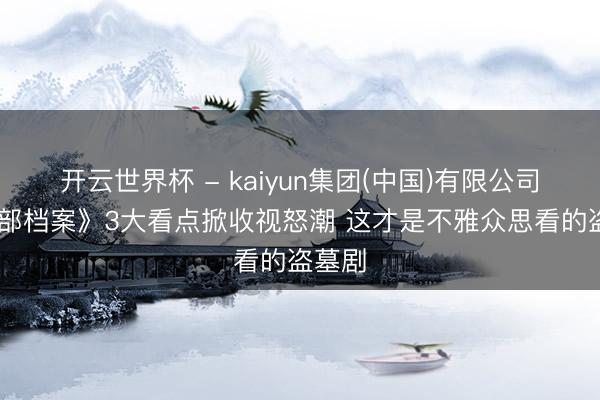 开云世界杯 - kaiyun集团(中国)有限公司 《南部档案》3大看点掀收视怒潮 这才是不雅众思看的盗墓剧