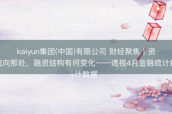 kaiyun集团(中国)有限公司 财经聚焦｜资金流向那处，融资结构有何变化——透视4月金融统计数据